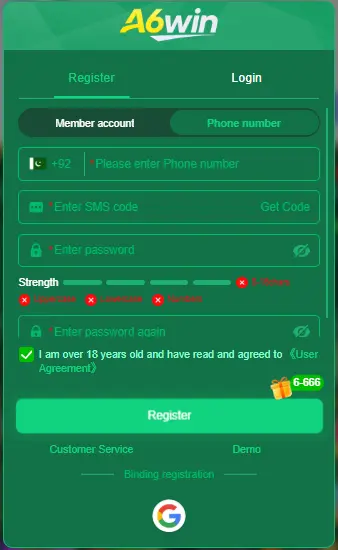 A6 win game register image